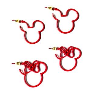 🌵4/$30 New Red Wire Mickey & Minnie Earrings